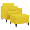 Sillón con taburete tela amarillo claro 60 cm 3