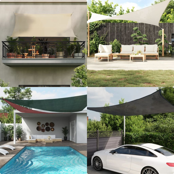 Toldo de vela rectangular HDPE arena 160 g/m² 3x4 m D