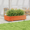 Jardinera de madera maciza de pino marrón cera 110x60x26.5 cm 3