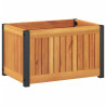 Jardinera de madera maciza de acacia y acero 45x30x27.5 cm 2