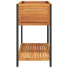 Jardinera con estante madera maciza acacia y acero 110x45x80 cm 5