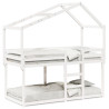 Cama litera con techo madera maciza de pino blanco 75x190 cm 1