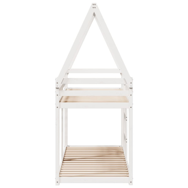 Beliche com telhado 75x190 cm madeira de pinho maciça branco M 5