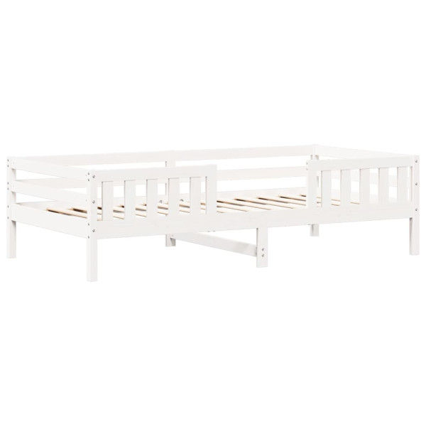 Estrutura de cama com telhado 100x200 cm pinho maciço branco M 5