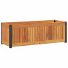 Jardinera de madera maciza de acacia y acero 80x30x27.5 cm 2