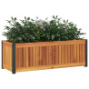 Jardinera de madera maciza de acacia y acero 80x30x27.5 cm 3