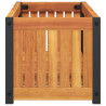 Jardinera de madera maciza de acacia y acero 80x30x27.5 cm 5