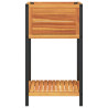 Jardinera con estante madera maciza acacia y acero 45x45x80 cm 4