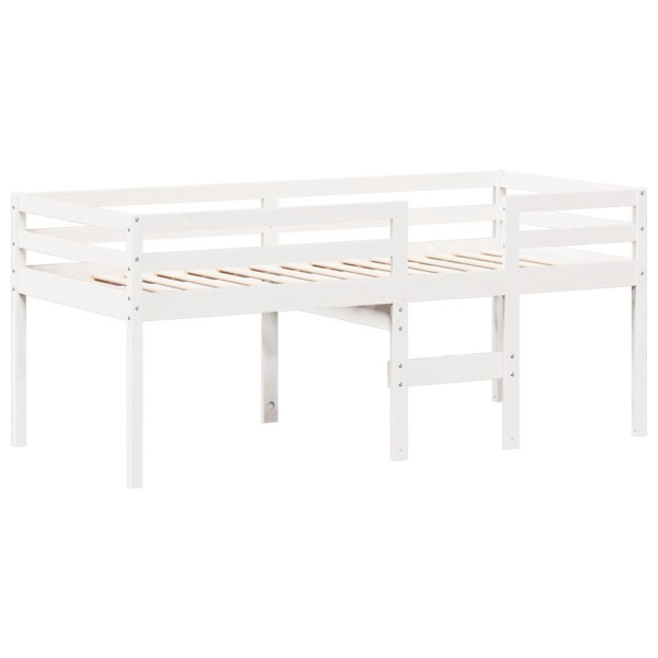 Cama alta con techo blanca madera maciza pino blanca 90x200 cm M 5