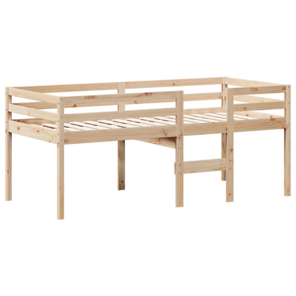 Cama alta com telhado 90x190 cm pinho maciço castanho-mel M 5