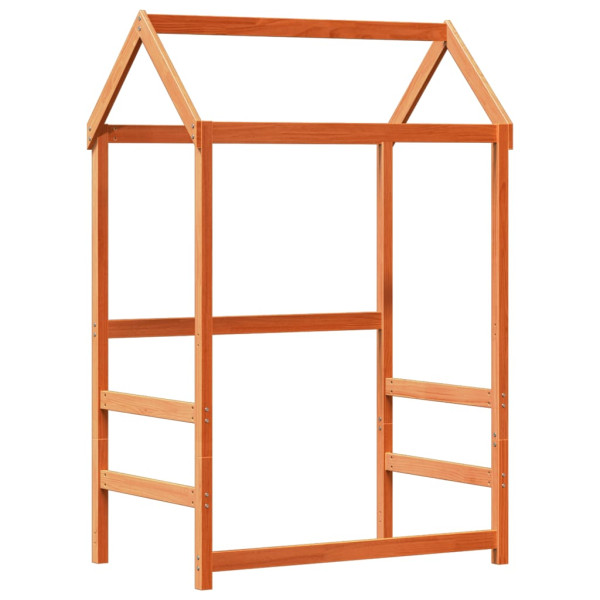 Estrutura de cama c/ telhado 90x190cm pinho maciço castanho-mel M 4