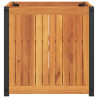 Jardinera de madera maciza de acacia y acero 45x45x44 cm 5