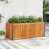 Jardinera de madera maciza de acacia y acero 110x45x44 cm 1