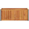 Jardinera de madera maciza de acacia y acero 110x45x44 cm 4