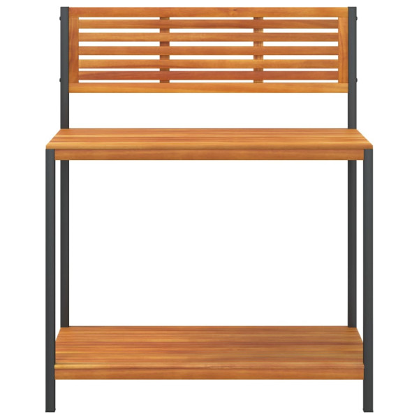 Mesa de trabalho para jardim 90x50x110 cm acácia maciça e aço M 4