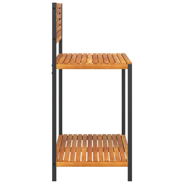 Mesa de trabajo de jardín madera de acacia y acero 90x50x110 cm M 5