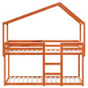 Cama litera con techo madera maciza pino marrón cera 75x190 cm 4