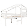 Cama alta com telhado 90x190 cm pinho maciço branco 3