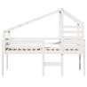 Cama alta com telhado 90x190 cm pinho maciço branco 4