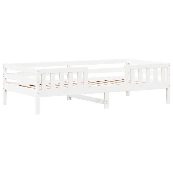 Estructura cama con techo madera maciza pino blanca 80x200 cm M 4