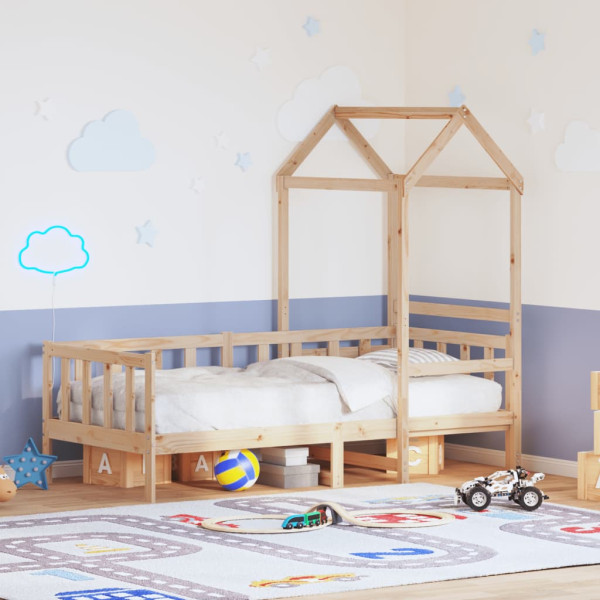 Sofá-cama com telhado 80x200 cm madeira de pinho maciça M 3