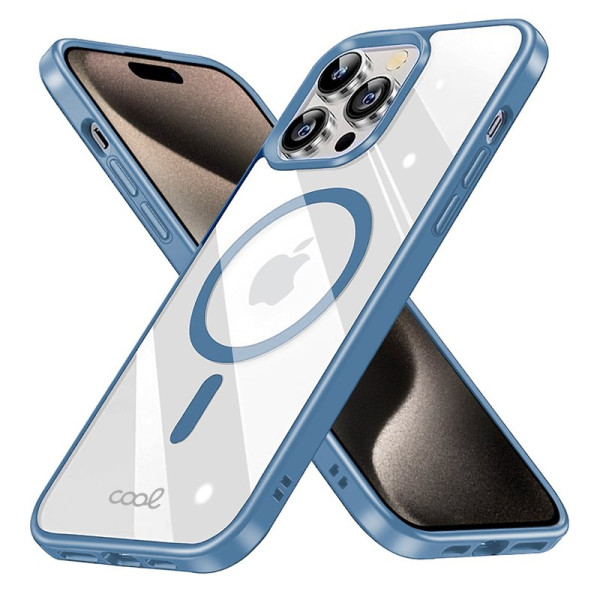 Carcasa COOL para iPhone 15 Pro Max Magnética Borde Celeste M 2