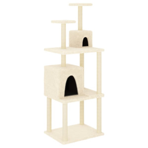 Árvore p/ gatos c/ postes arranhadores sisal 167 cm cor creme H