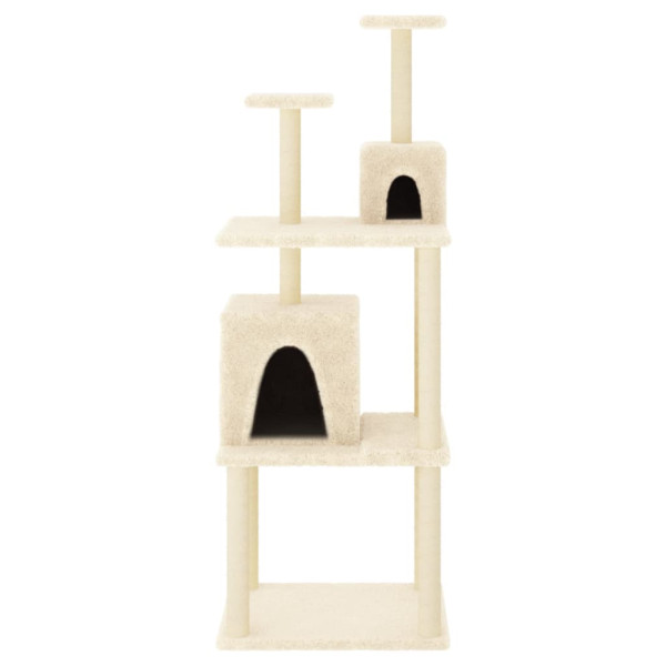 Árvore p/ gatos c/ postes arranhadores sisal 167 cm cor creme M 3