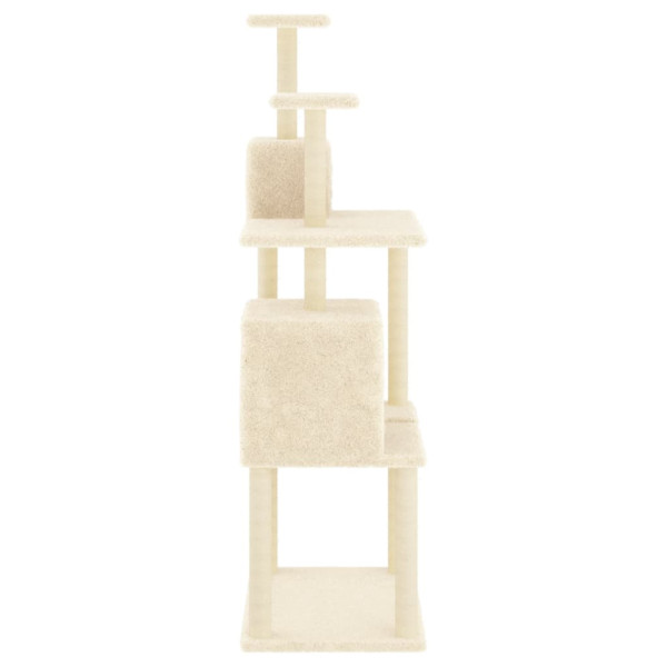 Árvore p/ gatos c/ postes arranhadores sisal 167 cm cor creme M 4