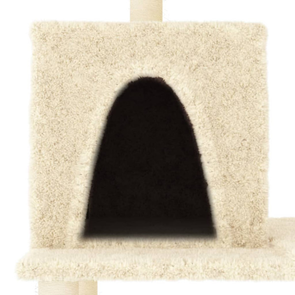 Rascador para gatos con postes de sisal color crema 167 cm M 5