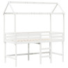 Cama alta escalera y techo madera maciza pino blanca 90x190 cm 2