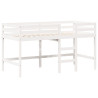 Cama alta escalera y techo madera maciza pino blanca 90x190 cm 5