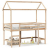 Cama alta con escalera y techo madera maciza de pino 90x190 cm 1