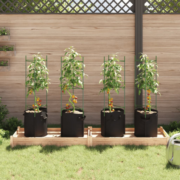 Tutores para tomates con bolsa 4 uds de acero y PP 116 cm M 3