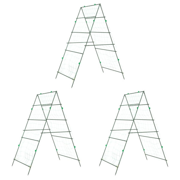 Treliças de jardim para trepadeiras formato A 3 unidades aço M 2