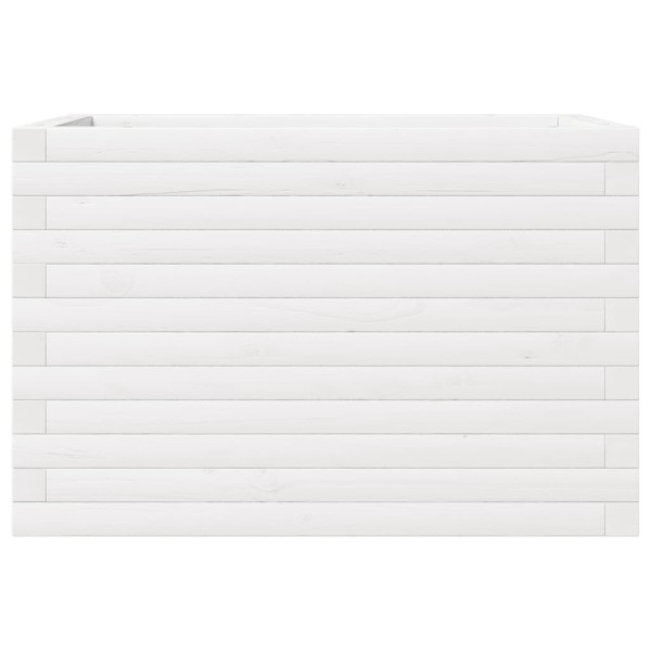 Jardinera de madera maciza de pino blanca 70x40x46 cm M 5