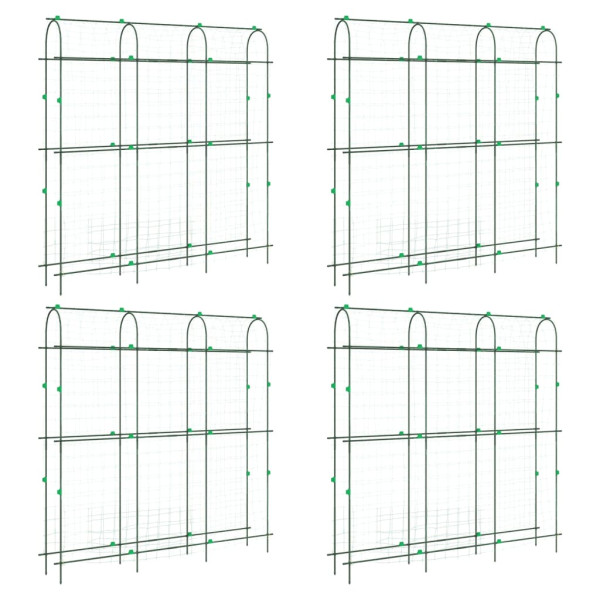 Telhados de jardim plantas de escalada forma U 4 unidades de aço M 2