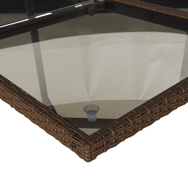 Set comedor para jardín 9 pzas y cojines ratán sintético marrón M 5