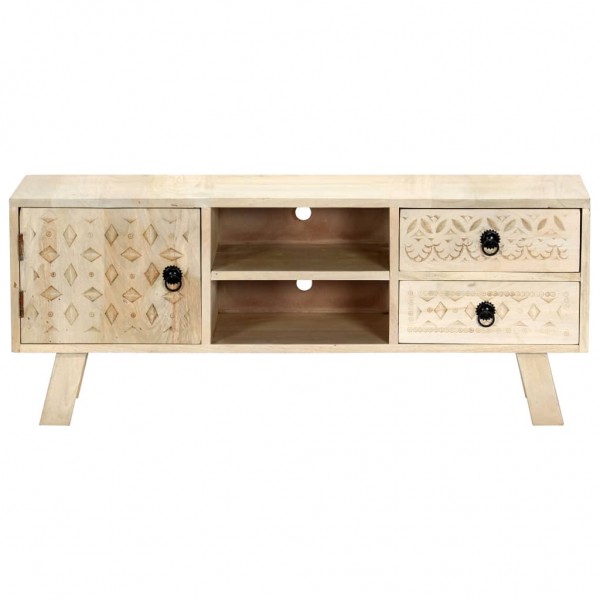 Mueble para TV de madera maciza de mango 110x30x44 cm M 3