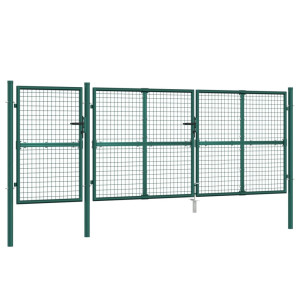 Portão de rede para jardim 400x175 cm aço galvanizado verde H