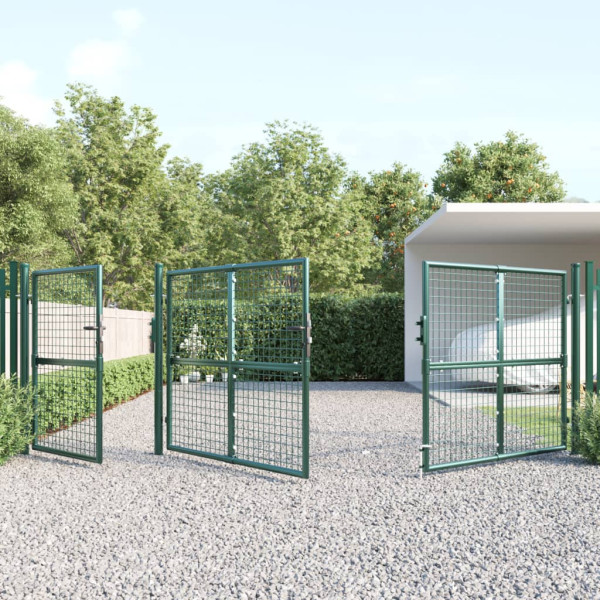 Puerta de malla de jardín acero galvanizado verde 400x175 cm M 3