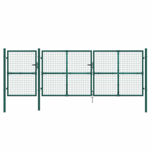 Portão de rede para jardim 400x175 cm aço galvanizado verde M 4