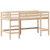 Cama alta c/ escada e telhado 90x200 cm pinho maciço 5