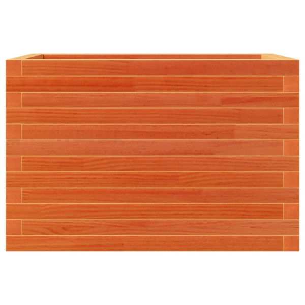 Jardinera de madera maciza de pino marrón cera 70x40x46 cm M 5