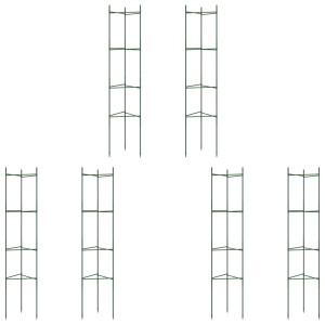 Tutores para tomates 6 unidades acero y PP 154 cm H
