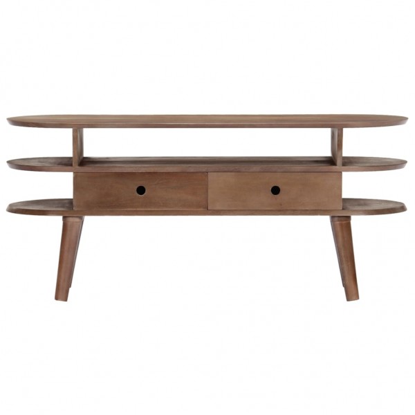 Mueble para TV de madera maciza de acacia 110x35x50 cm M 4