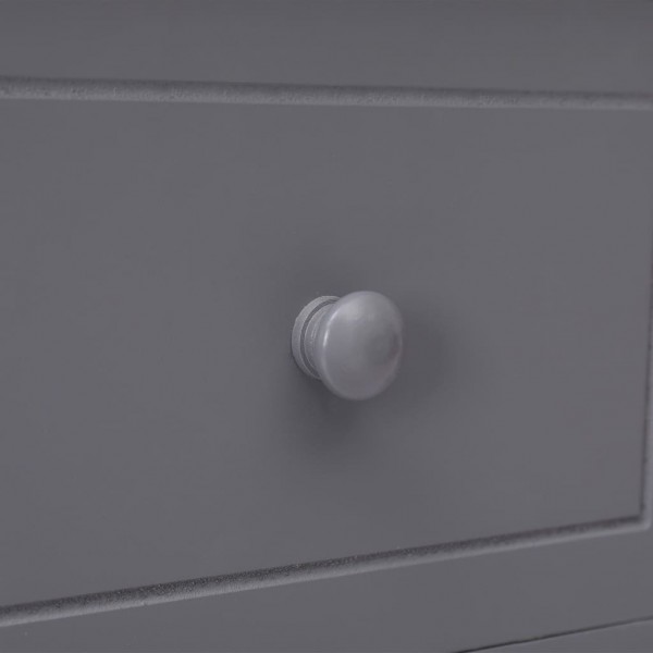 Aparador com 10 gavetas 113x30x79 cm madeira cinzento M 3