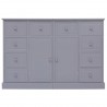Aparador con 10 cajones madera gris 113x30x79 cm 4