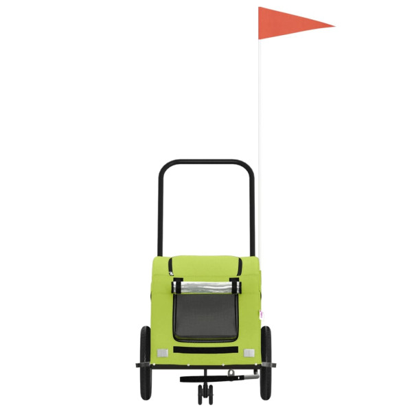 Reboque de bicicleta p/ animais tecido oxford/ferro verde M 4