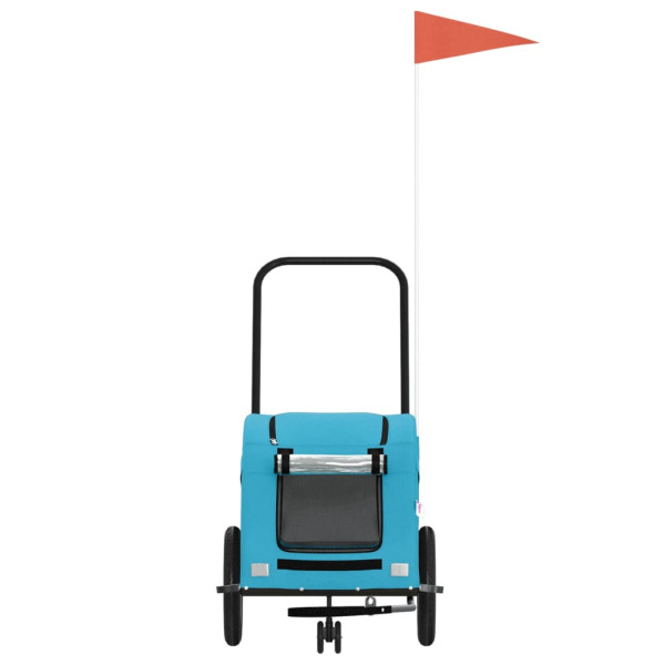 Reboque bicicleta p/ animais tecido oxford/ferro azul M 4